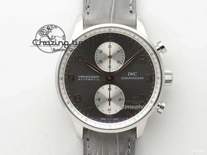 MIROTIME 0324 Portuguese IW545407 Black Dial ZF 1:1 Best Edition On Dark Blue Leather Strap DailyWear 7337